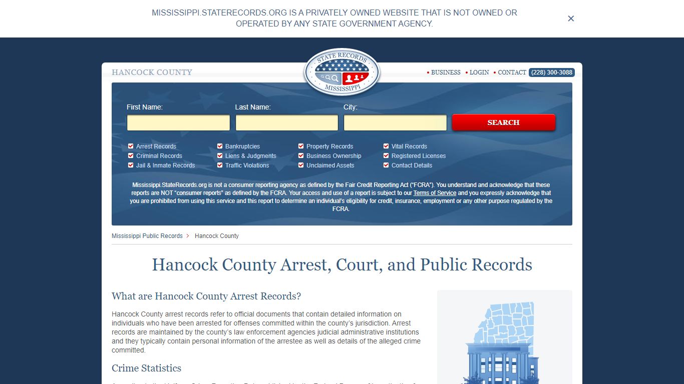 Hancock County Arrest, Court, and Public Records